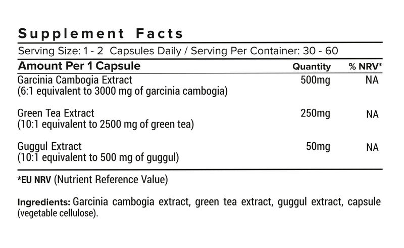 GARCINIA CAMBOGIA + GREEN TEA & GUGGUL